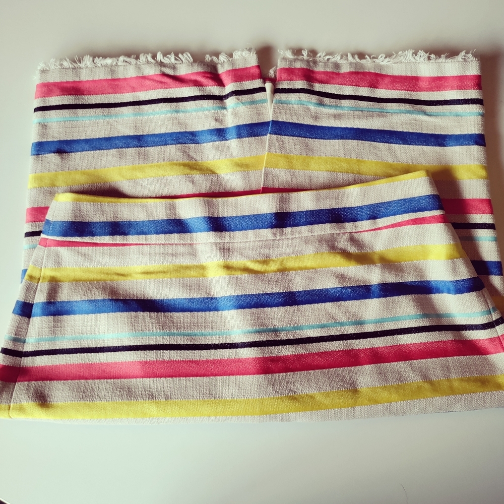 J Crew Jacquard Striped Fringe Knee Length Pencil Skirt - Picture 4 of 5